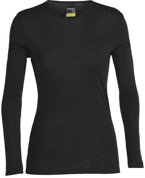 Icebreaker Merino 175 Everyday LS Crewe - maglietta tecnica a maniche lunghe - donna Black S