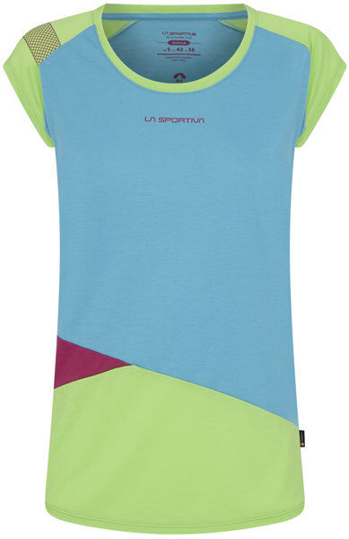 La Sportiva Hold - T-Shirt arrampicata - donna Light Blue/Green/Dark Pink L