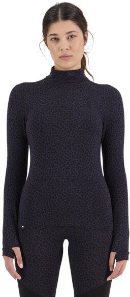 Mons Royale Cascade Merino Flex Mock Neck - maglietta tecnica - donna Purple/Black XS