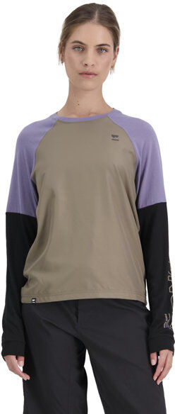 Mons Royale Tarn Merino Wind Jersey - maglia MTB a maniche lunghe - donna Brown/Violet/Black L