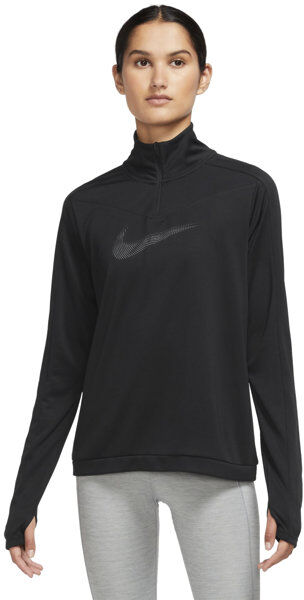 Nike Dri-FIT Swoosh 1/2-Zip - felpa running - donna Black M