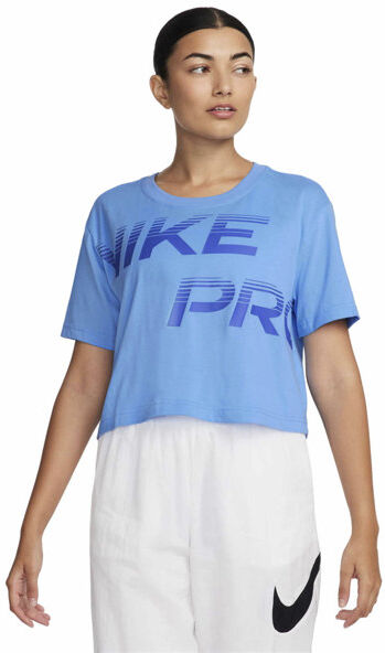 Nike Pro Dri-FIT Graphic W - T-shirt - donna Light Blue M