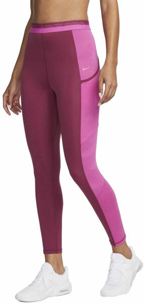 Nike Pro Dri-FIT W High Waist - pantaloni fitness - donna Pink M