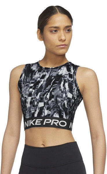 Nike Pro Dri-FIT W Printed Ta - top - donna Black/White L