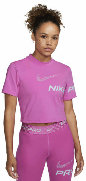 Nike Pro Dri-FIT W Short Sleev - T-shirt - donna Pink L