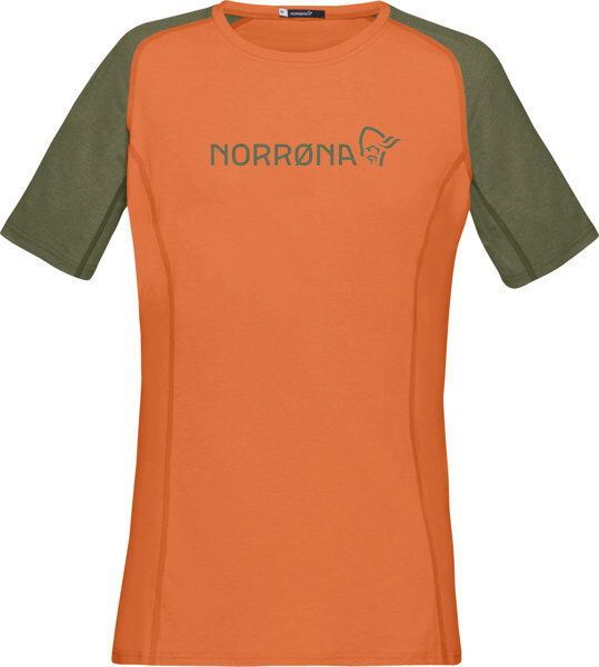 Norrona Fjora Equaliser Lightweight - t-shirt sport di montagna - donna Dark Orange/Green S