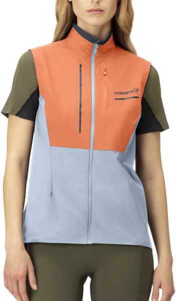 Norrona Senja Aero90 Ws - gilet trail running - donna Orange/Light Blue S