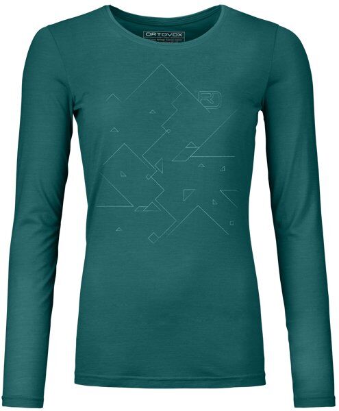 Ortovox 185 Merino Tangram Logo Ls W - maglietta tecnica a maniche lunghe - donna Green L