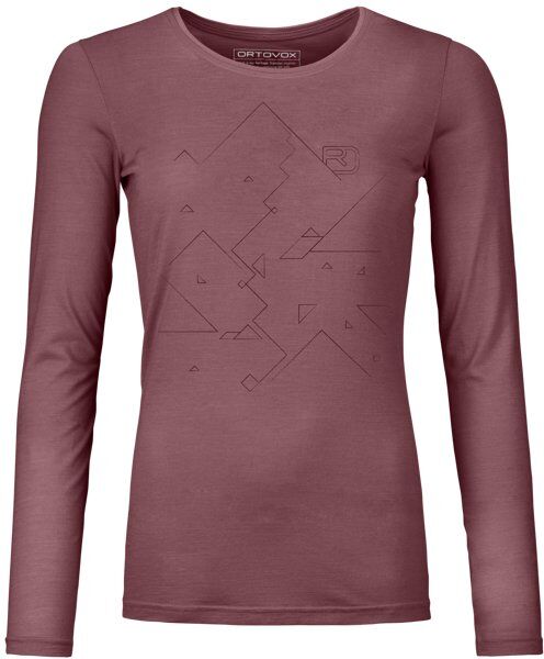 Ortovox 185 Merino Tangram Logo Ls W - maglietta tecnica a maniche lunghe - donna Pink M