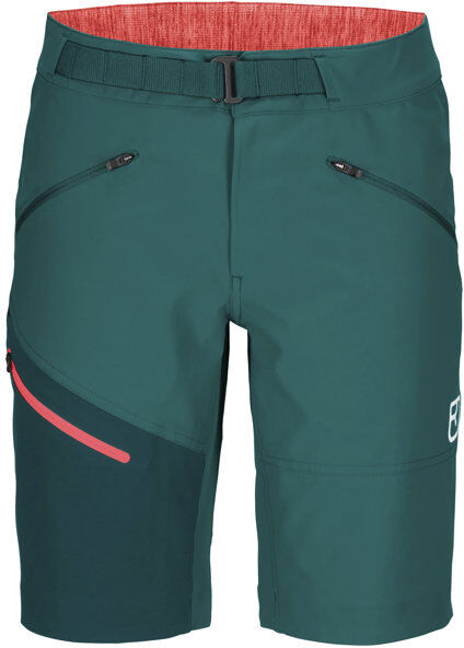 Ortovox Brenta - pantaloni corti arrampicata - donna Green/Red XS