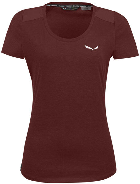 Salewa W Alpine Hemp Graphic S/S - T-shirt - donna Dark Red/White I46 D40