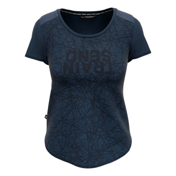 Salewa W Alpine Hemp Print S/S - T-shirt - donna Navy I40 D34