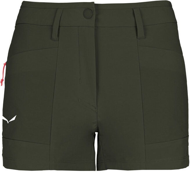 Salewa Puez DST W Cargo - pantaloni corti trekking - donna Dark Green/White/Red I46 D40