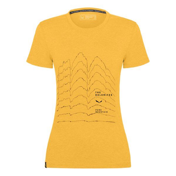 Salewa Pure Skyline Frame Dry W - T-shirt - donna Yellow I48 D42