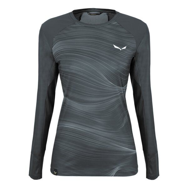 Salewa Seceda Dry W L/S - maglia maniche lunghe - donna Black/Light Grey I44 D38