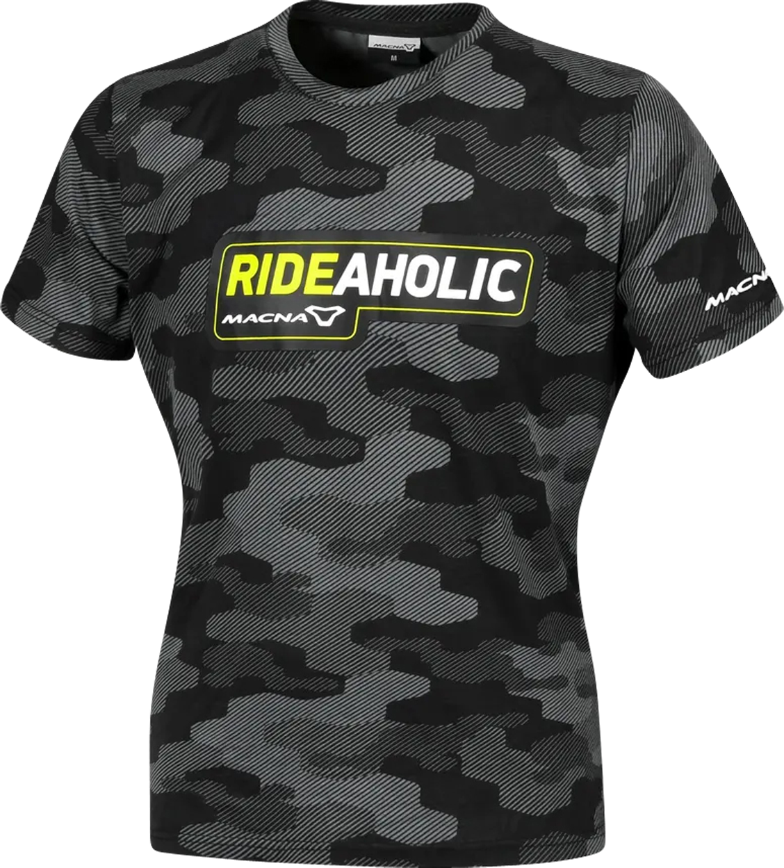 Macna T-Shirt Donna  Dazzle Rideaholic Nero-Grigio-Giallo Fluo