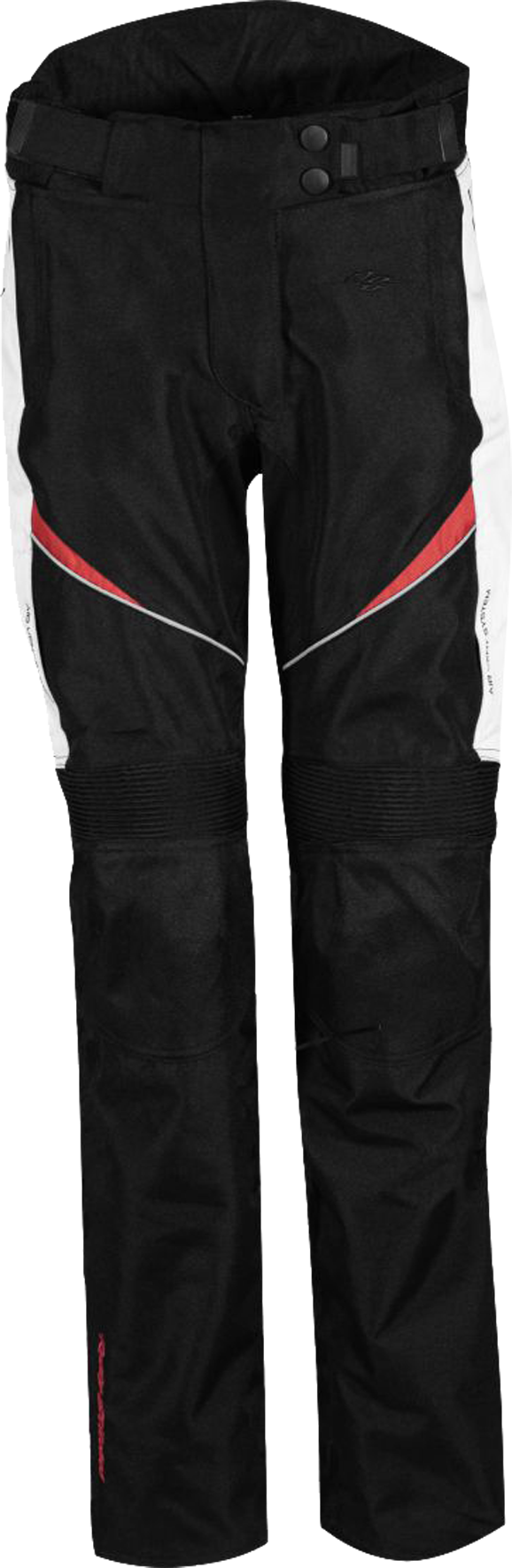 Rusty Stitches Pantaloni Moto Donna  Jenny Nero-Bianco-Rosso