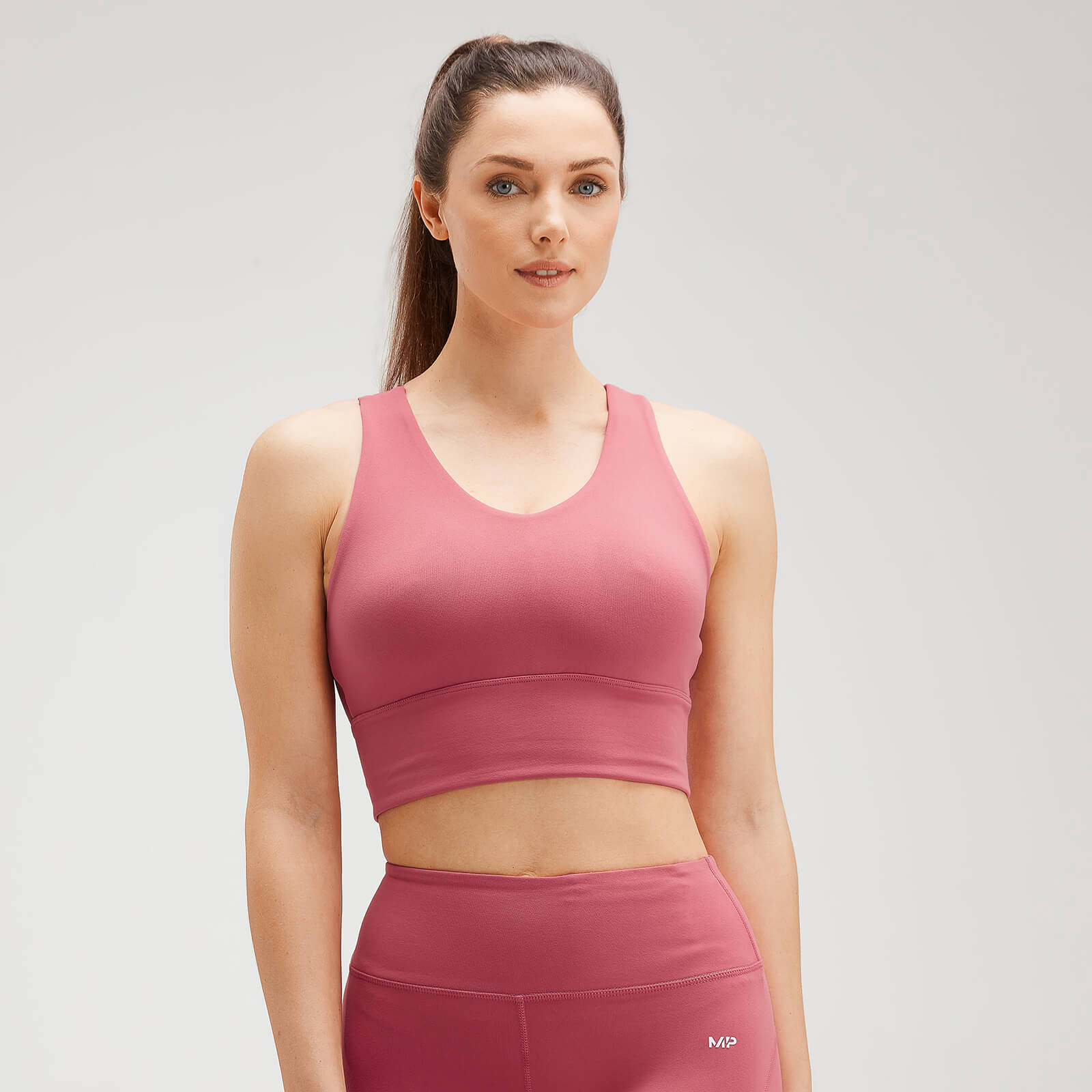 Mp Women's Power Longline Sports Bra - Berry Pink - L