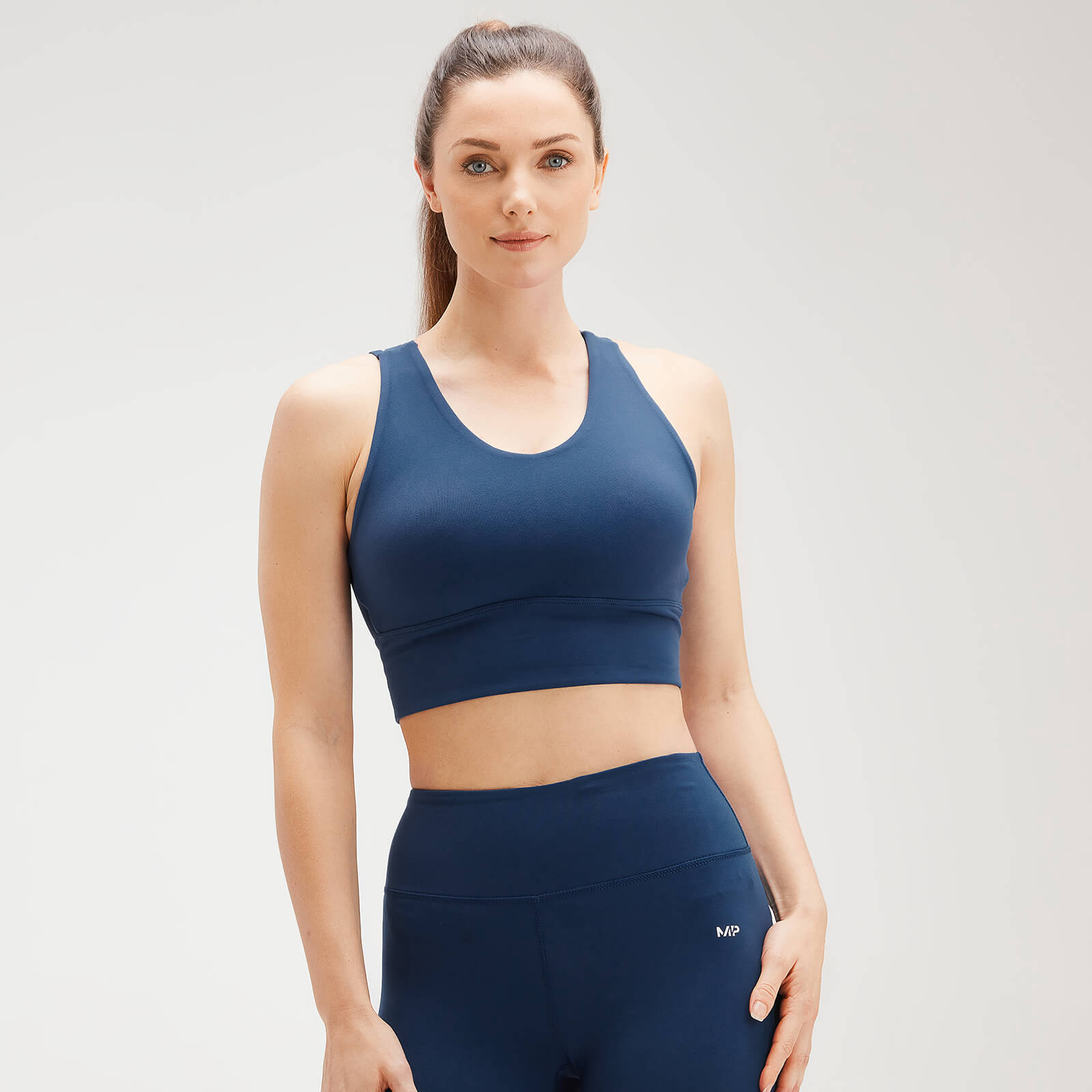 Mp Women's Power Longline Sports Bra - Dark Blue - S