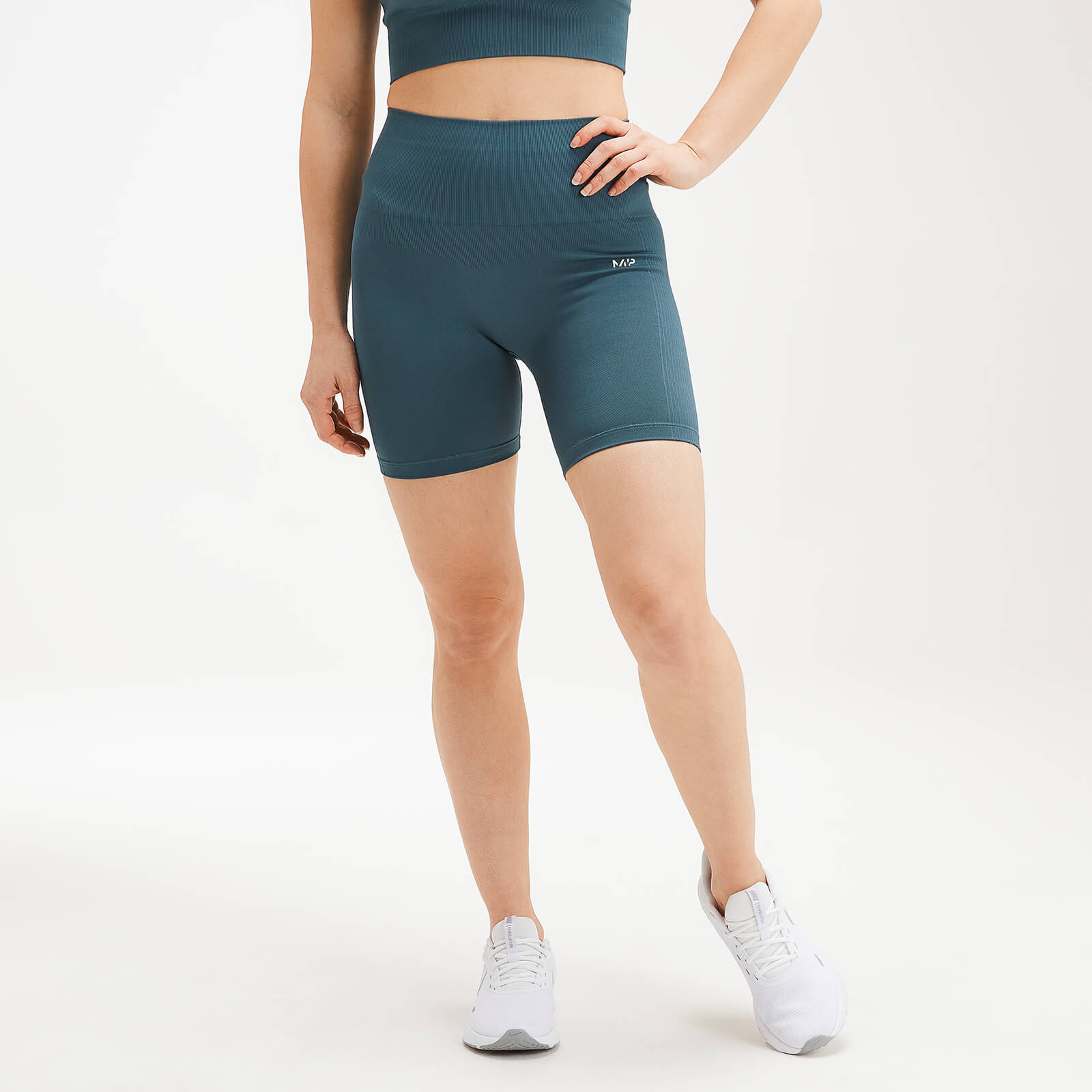 Mp Women's Shape Seamless Ultra Cycling Shorts - Deep Sea Blue - M