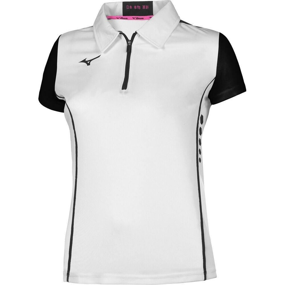 Mizuno Polo Wom Hex - Donna - L;s;m;xs;xl - Bianco