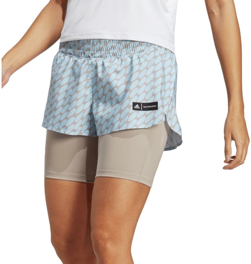 adidas Pantaloncini Da Running 2 En 1 Adidas X Marimekko Run Icons 3 Bar Logo - Donna - S;m;l - Blu