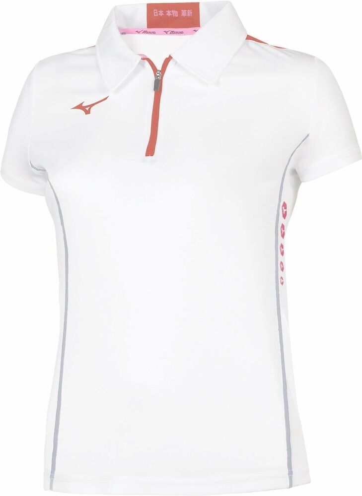 Mizuno Polo Wom Hex - Donna - L;s;xl;xs;m - Bianco