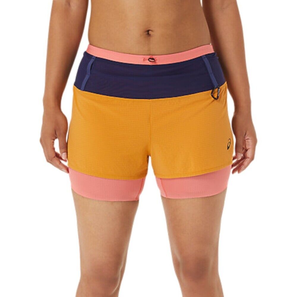 Asics Fujitrail 2-In-1 Shorts - Donna - M;l - Arancione