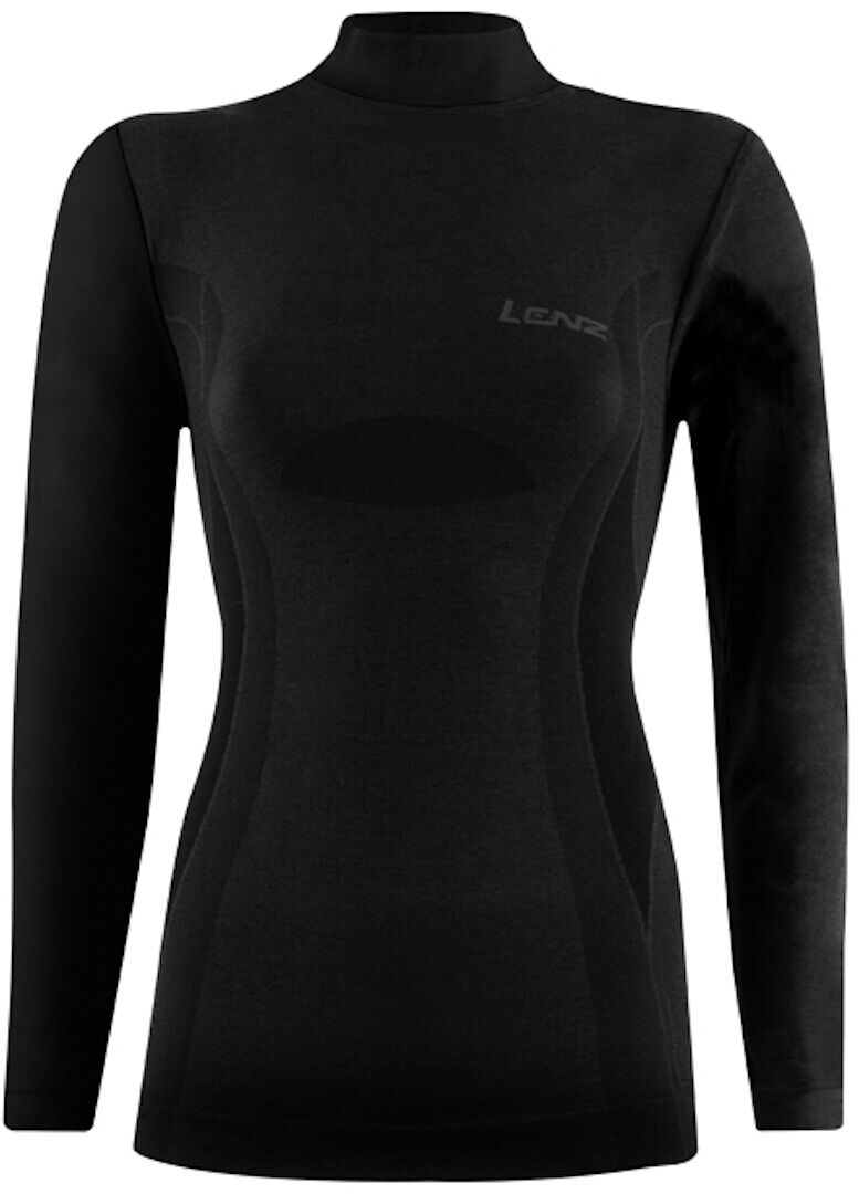 Lenz 6.0 Merino Turtle Neck Camicia longsleeve da donna Nero XS