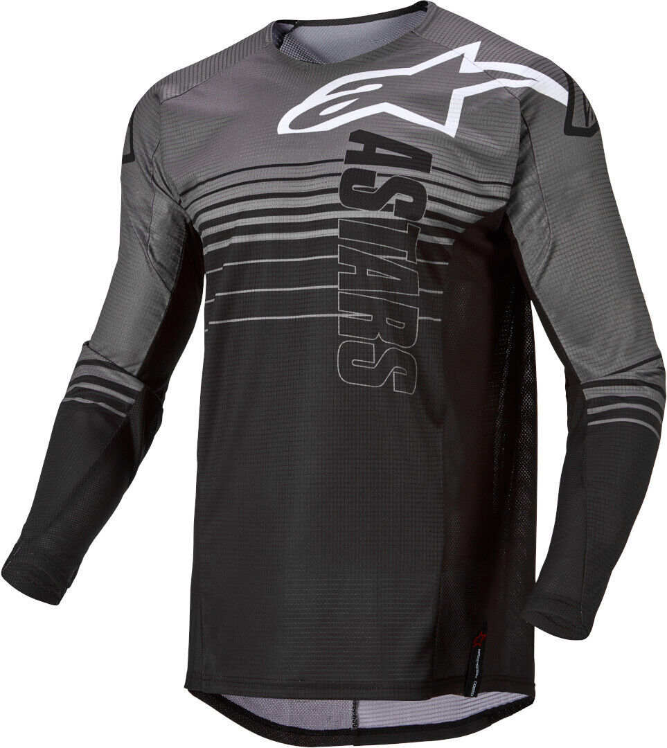 Alpinestars Techstar Graphite Maglia Motocross Nero Grigio S