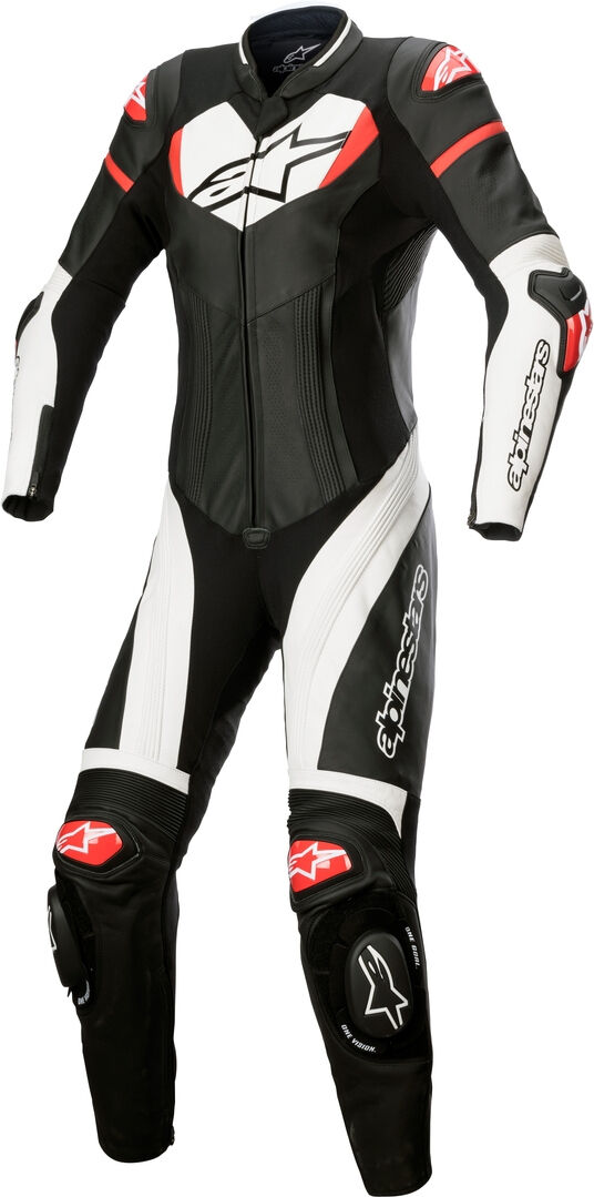 Alpinestars Stella GP Plus Abito da donna in pelle da moto da 1 pezzo Nero Bianco Rosso 42