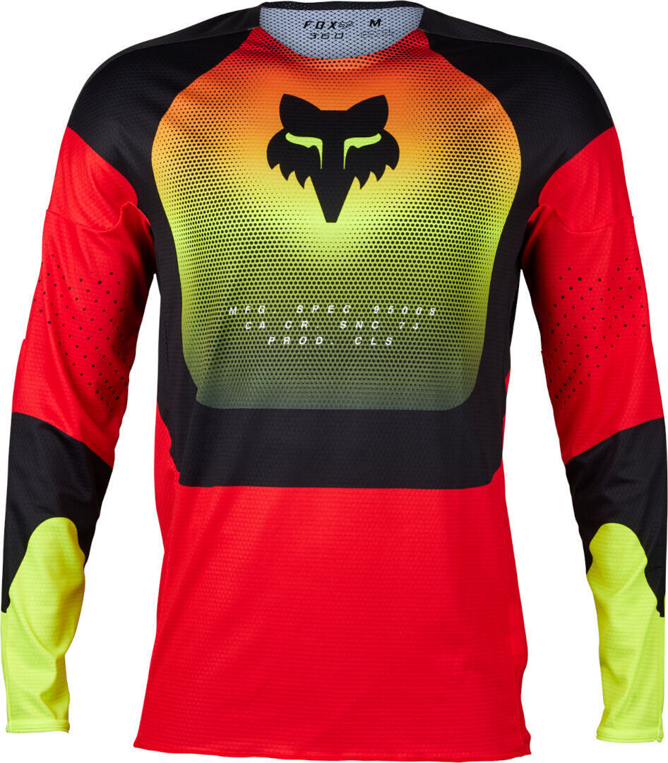 Fox 360 Revise Maglia Motocross Nero Rosso Giallo 2XL