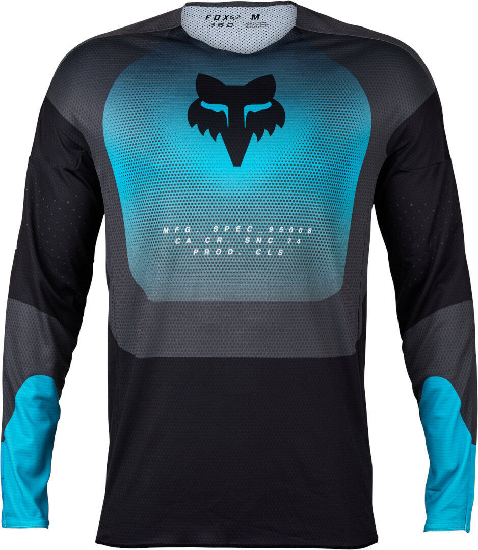 Fox 360 Revise Maglia Motocross Nero Grigio Blu 2XL