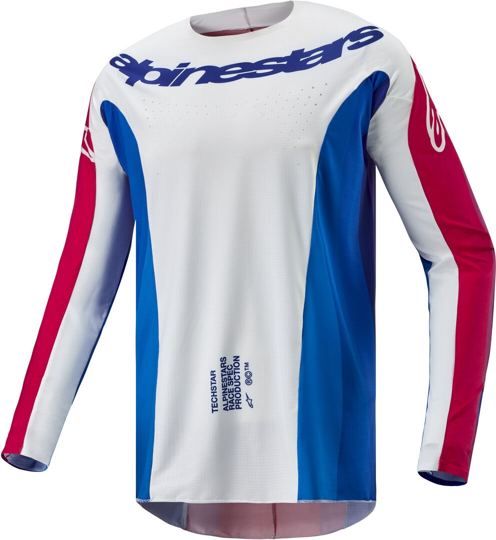 Alpinestars Techstar Pneuma Maglia Motocross Bianco Rosso Blu 2XL