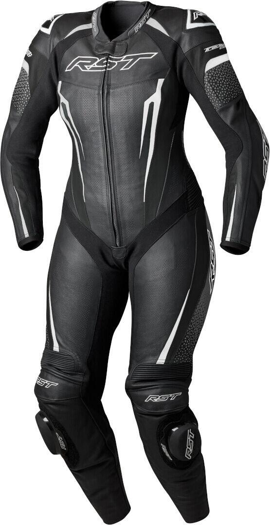 RST Tractech Evo 5 One Piece Tuta in pelle da moto da donna Nero Bianco XS