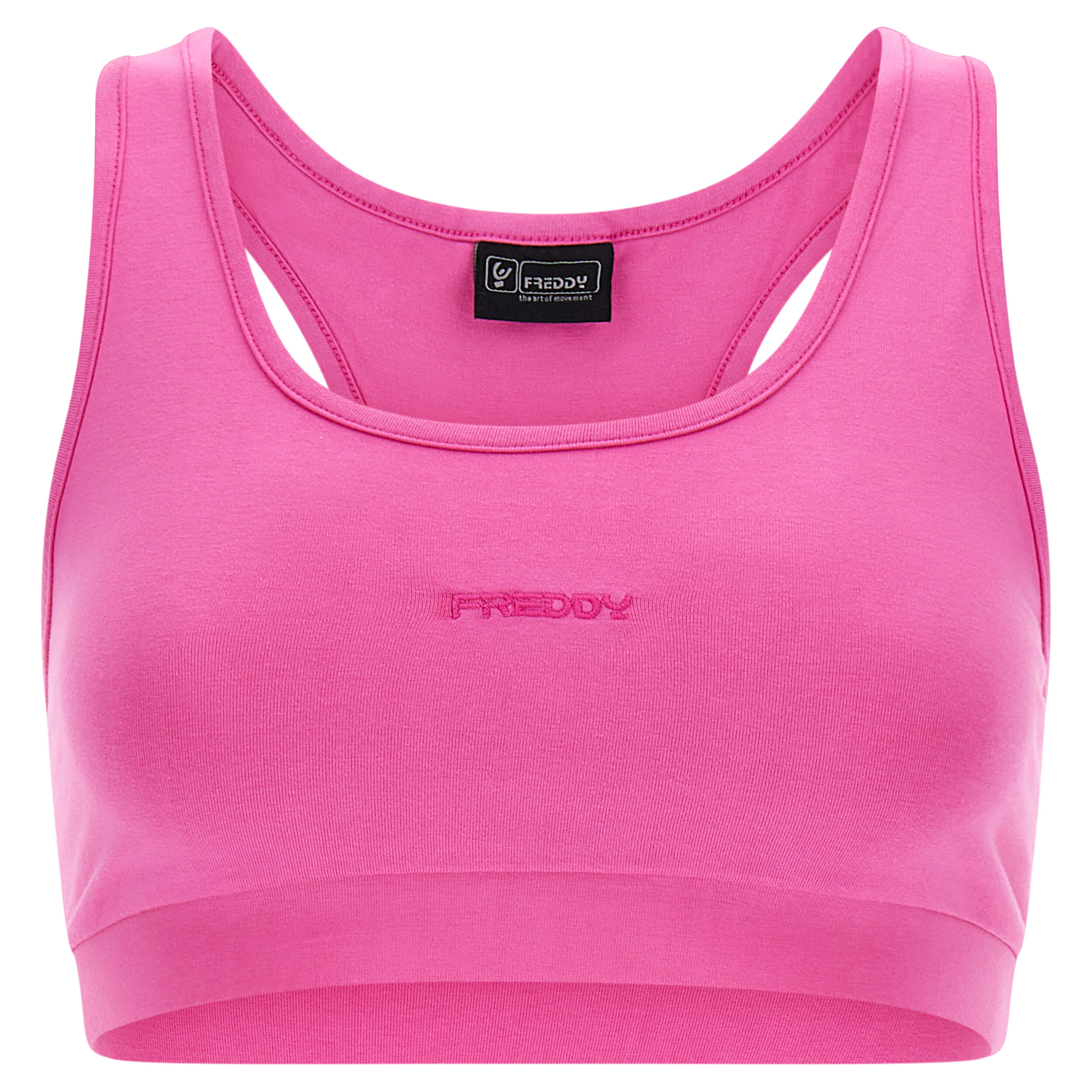 Freddy Top elasticizzato con logo ricamato e retro a vogatore Pink Yarrow Direct Dyed Donna Large