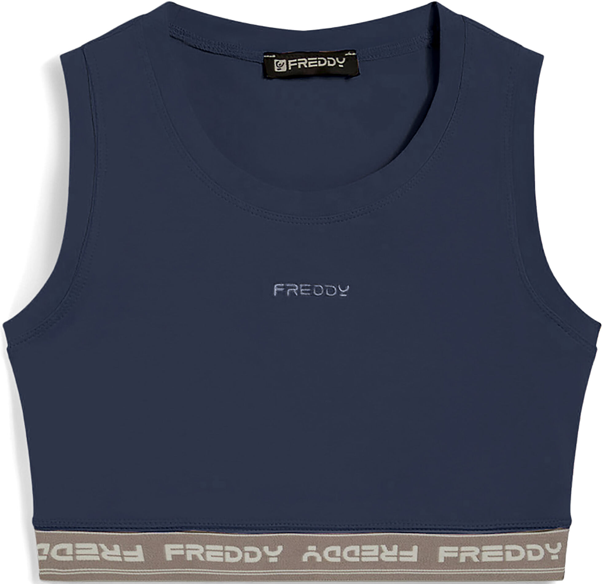 Freddy Top sportivo in heavy jersey stretch con elastico logato Blu Navy Donna Small