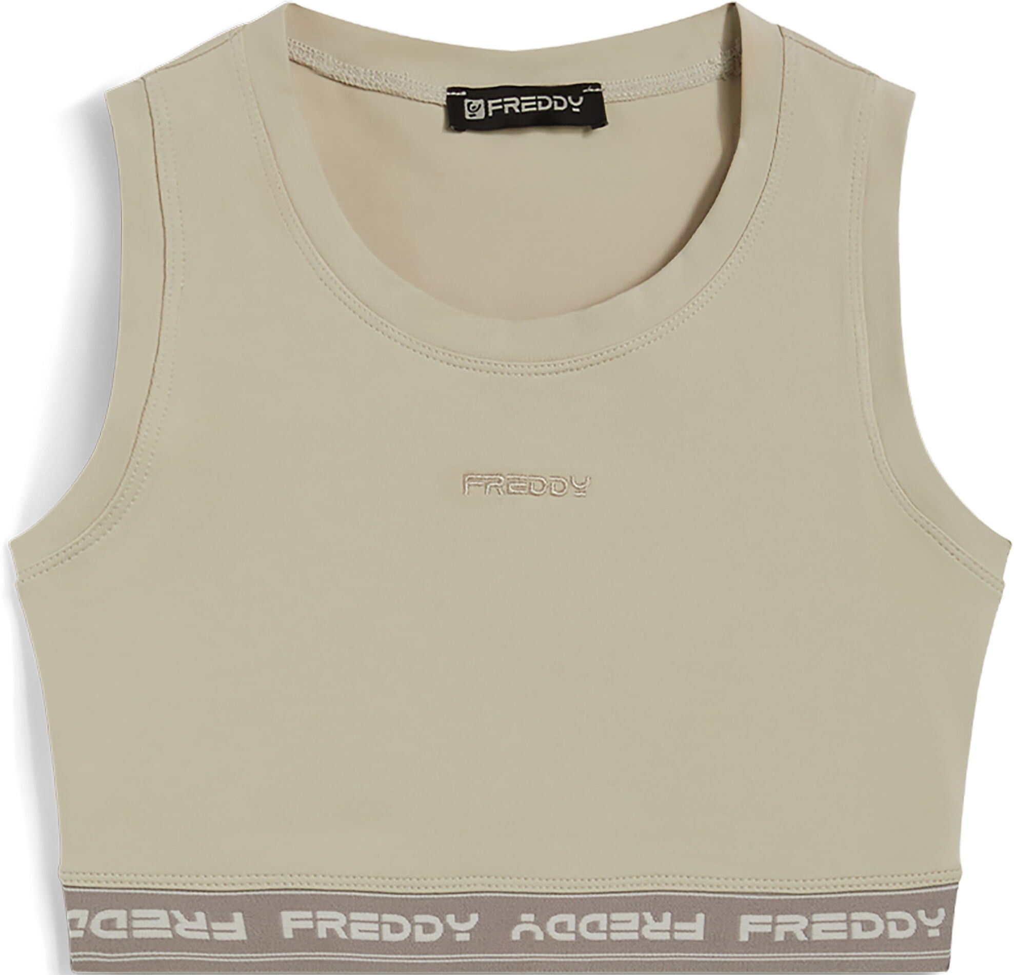 Freddy Top sportivo in heavy jersey stretch con elastico logato Canapa Donna Extra Small