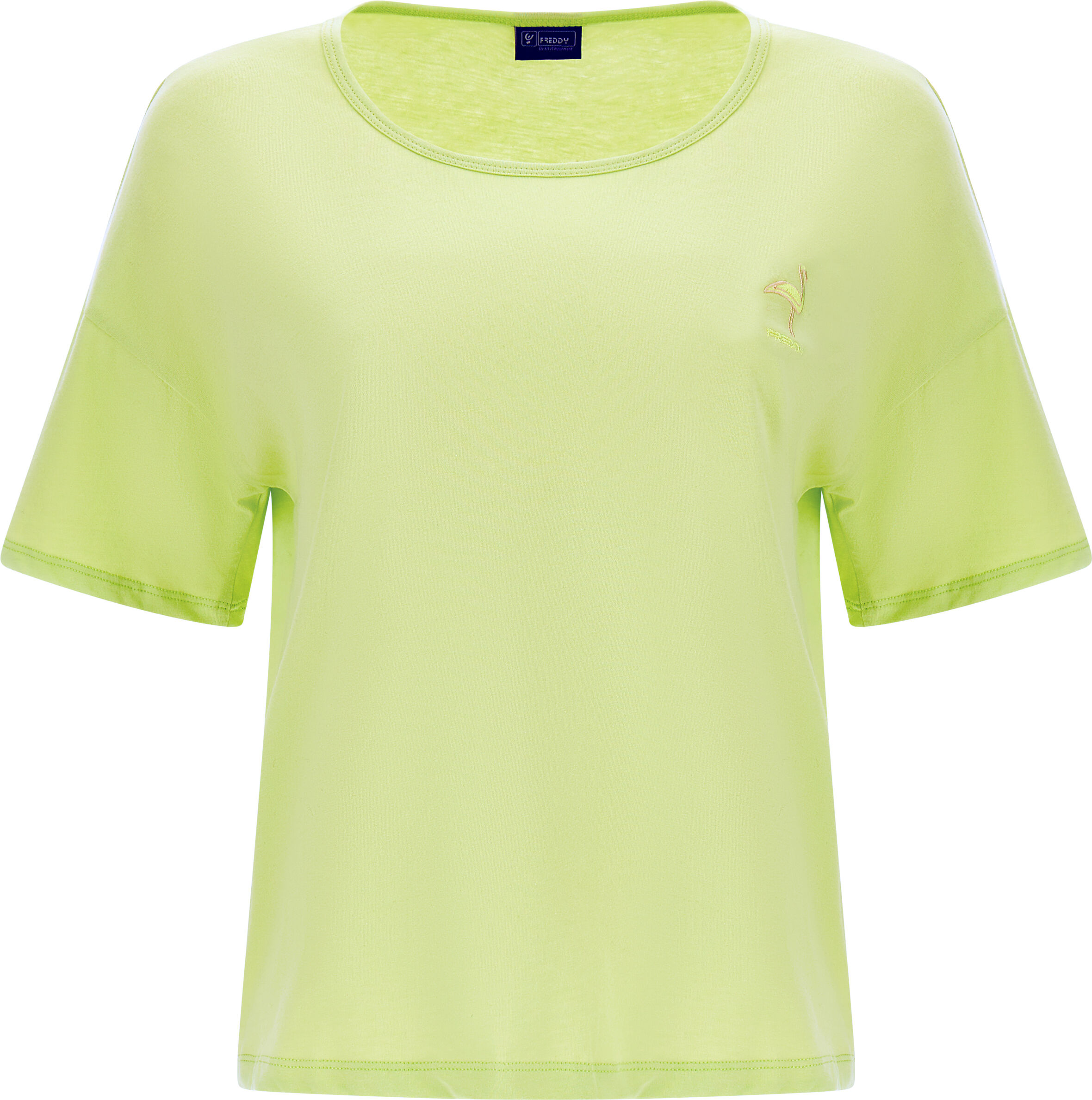 Freddy T-shirt in jersey leggero con patch fenicottero in tono Evening Primrose Donna Medium