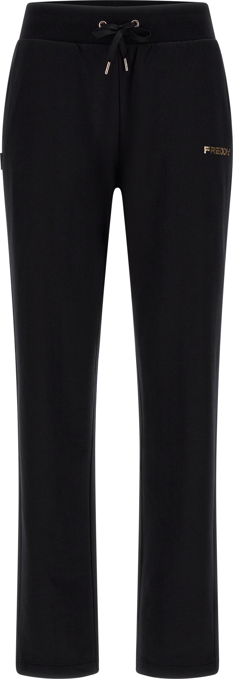 Freddy Pantaloni in felpa con dettagli bronzo e fondo dritto Nero Donna Small