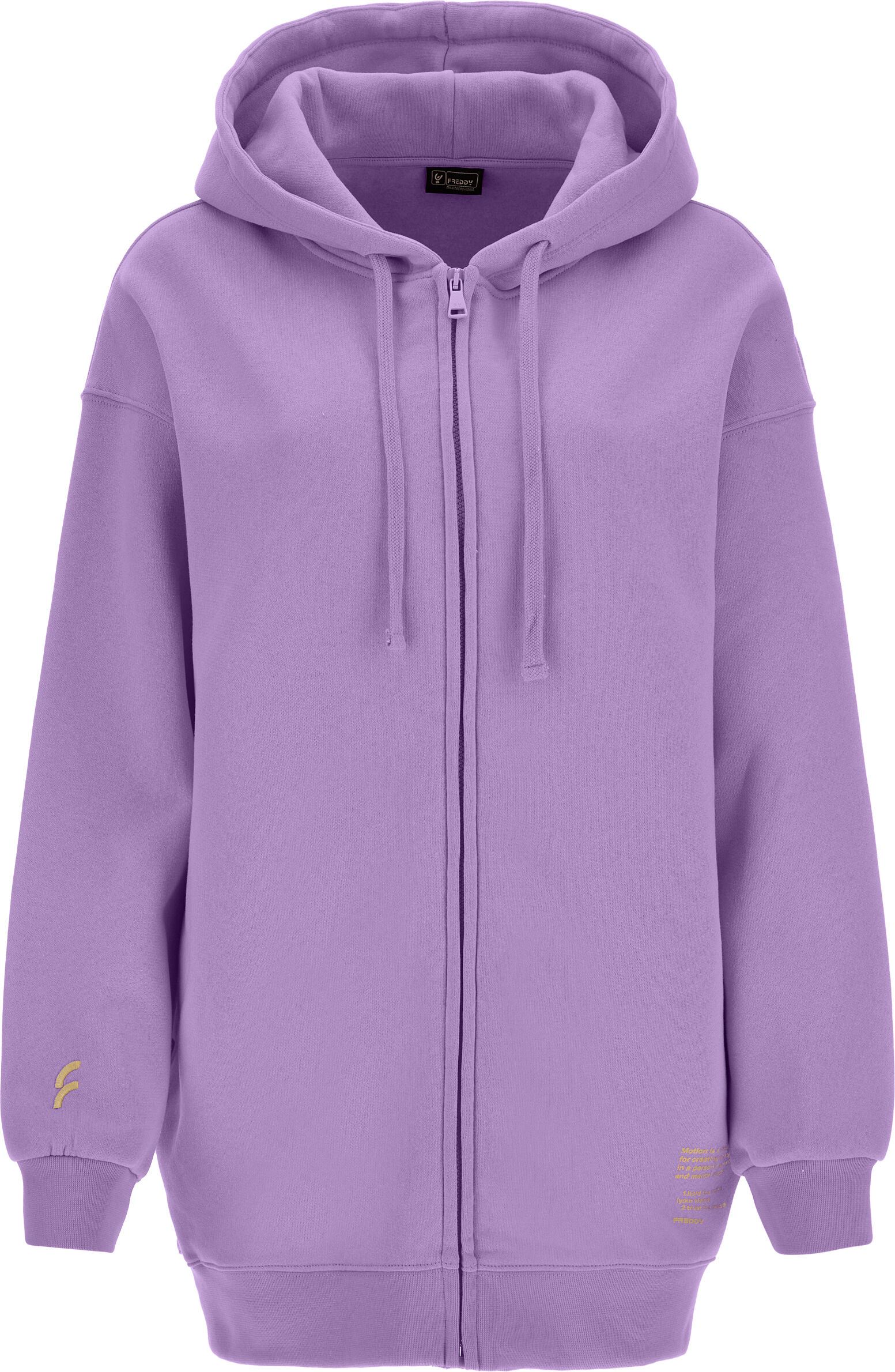 Freddy Felpa oversize zippata con cappuccio e stampa sul fondo English Lavander Donna Medium