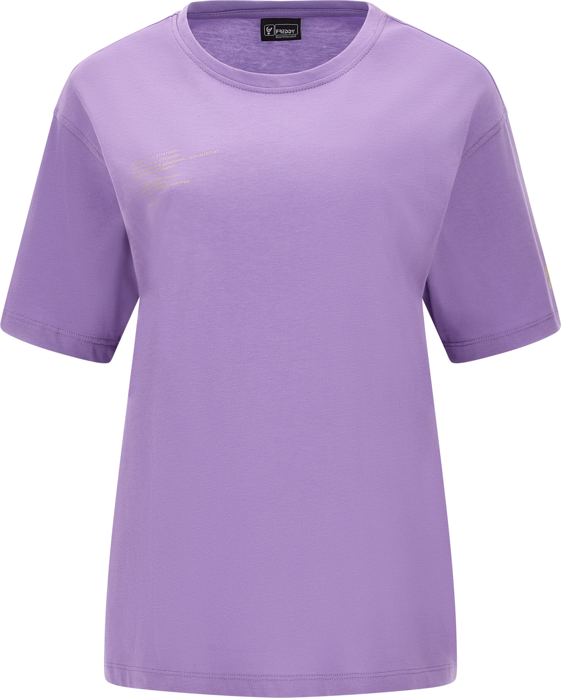 Freddy T-shirt comfort fit in jersey con stampa lettering English Lavander Donna Medium