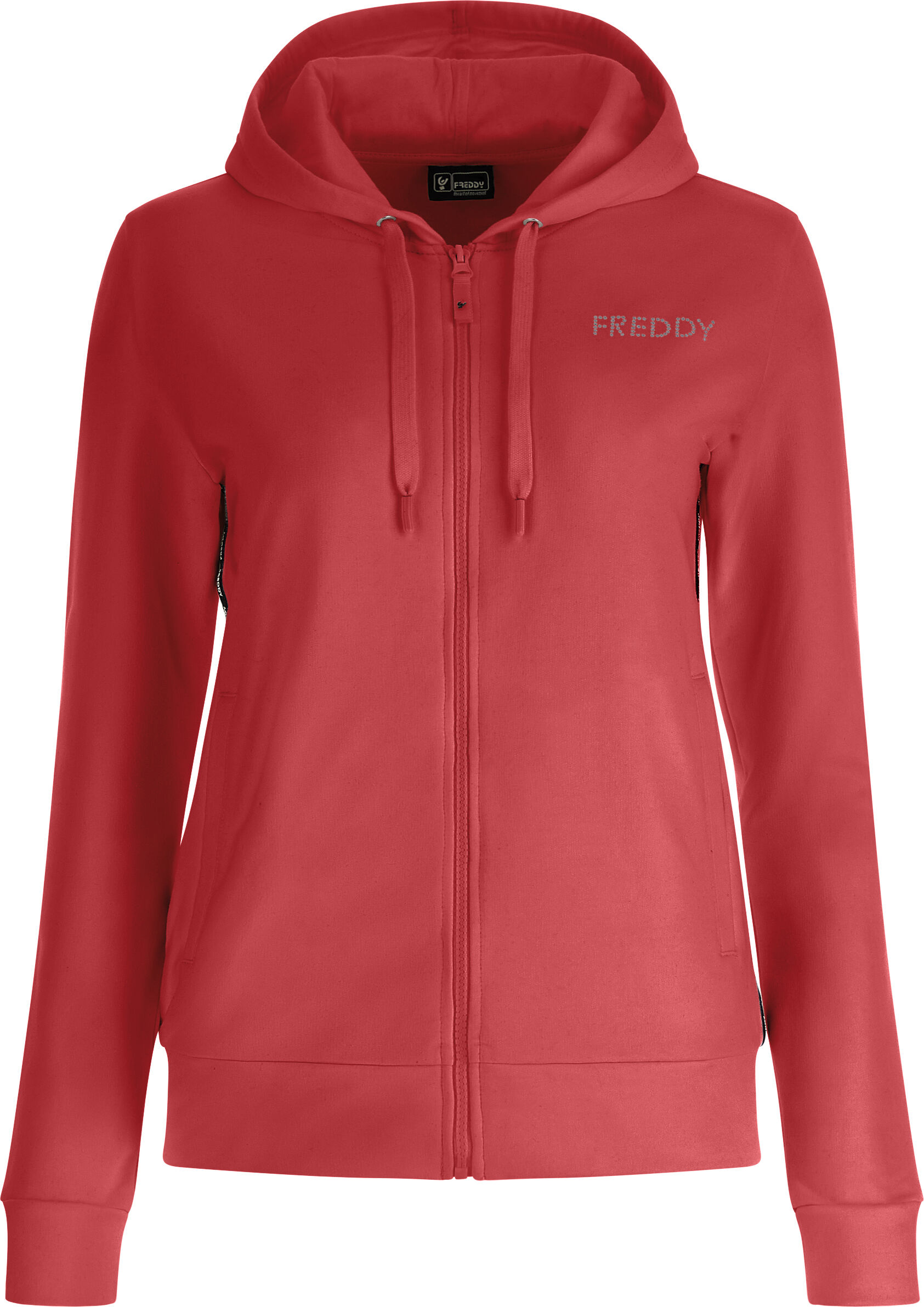 Freddy Felpa cappuccio e zip con nastri logati sui fianchi Slate Rose Donna Medium