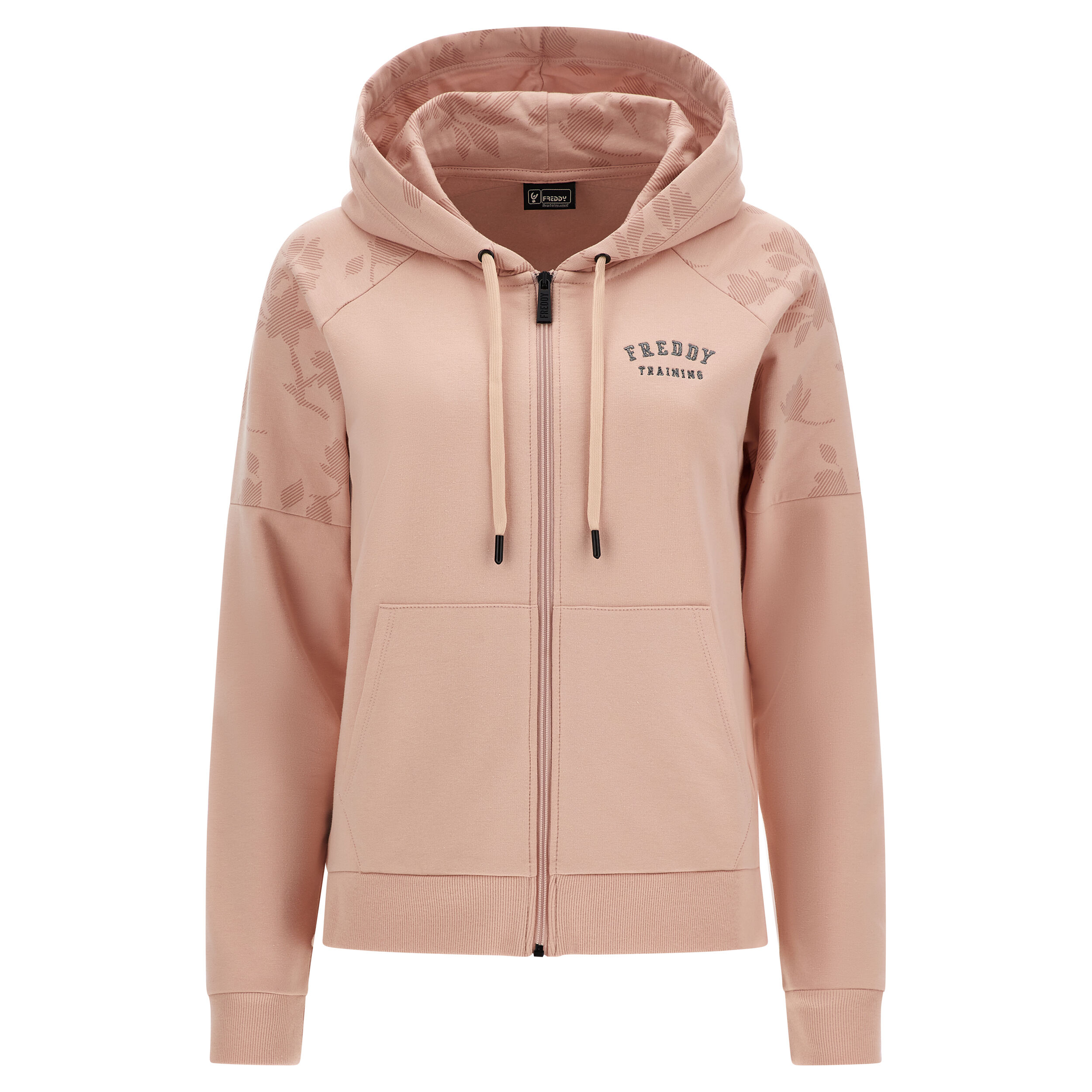 Freddy Felpa zip con spalle e interno cappuccio stampa floreale Pink-Allover Flower Pink Donna Medium