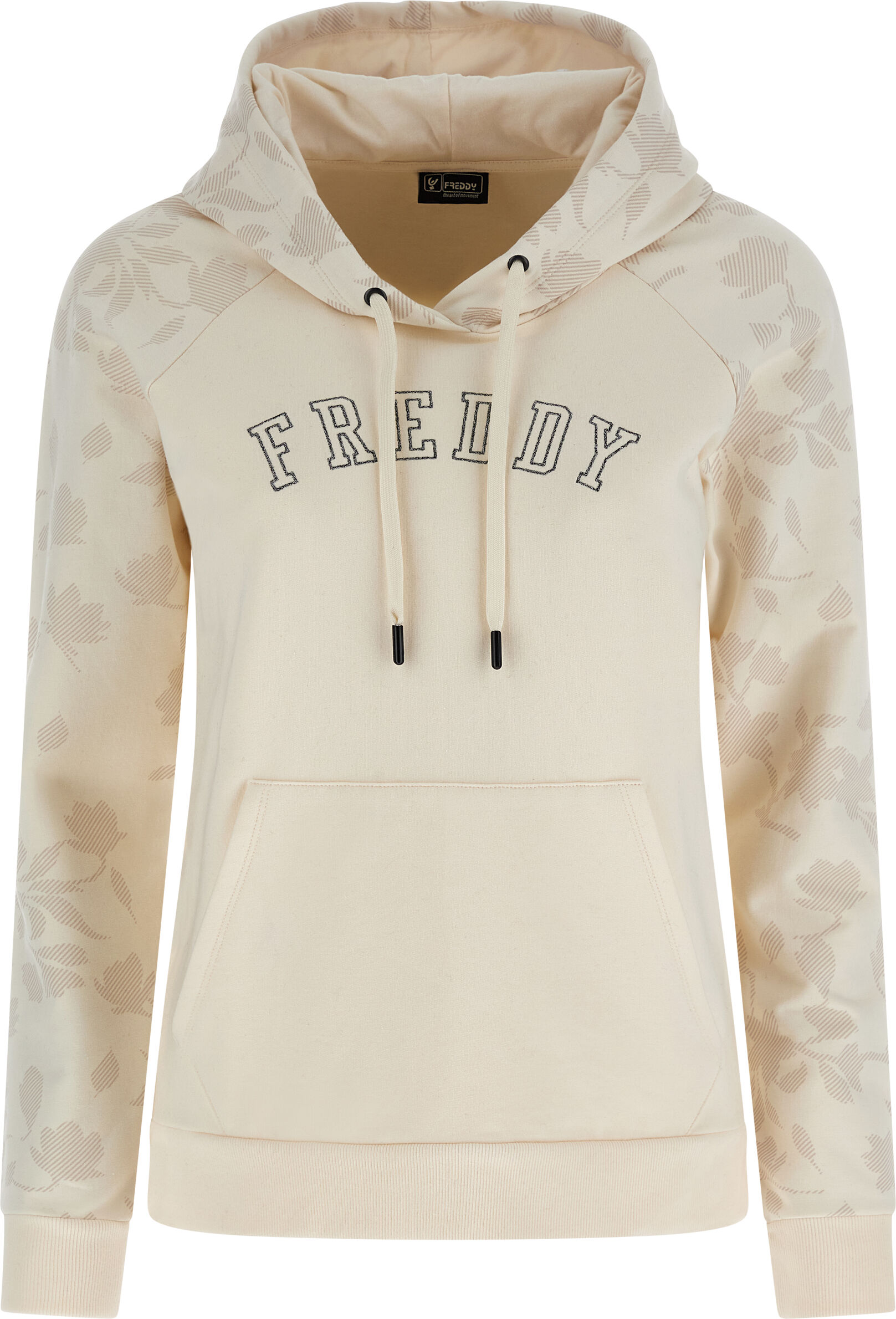 Freddy Felpa con cappuccio e maniche stampa floreale in tono White-Allover Flower White Donna Medium