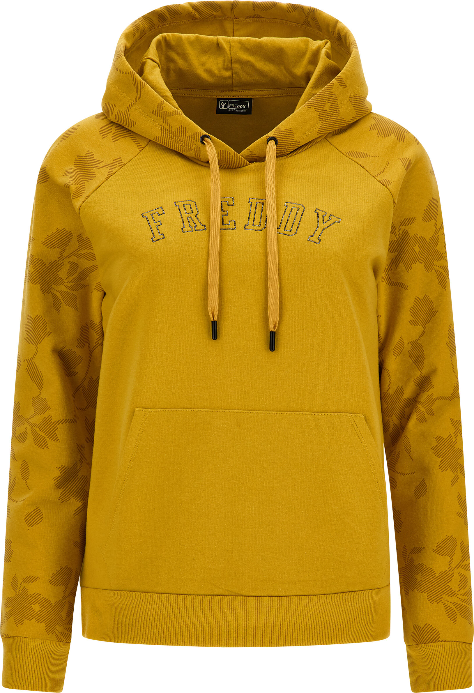 Freddy Felpa con cappuccio e maniche stampa floreale in tono Yellow-Allover Flower Yellow Donna Large