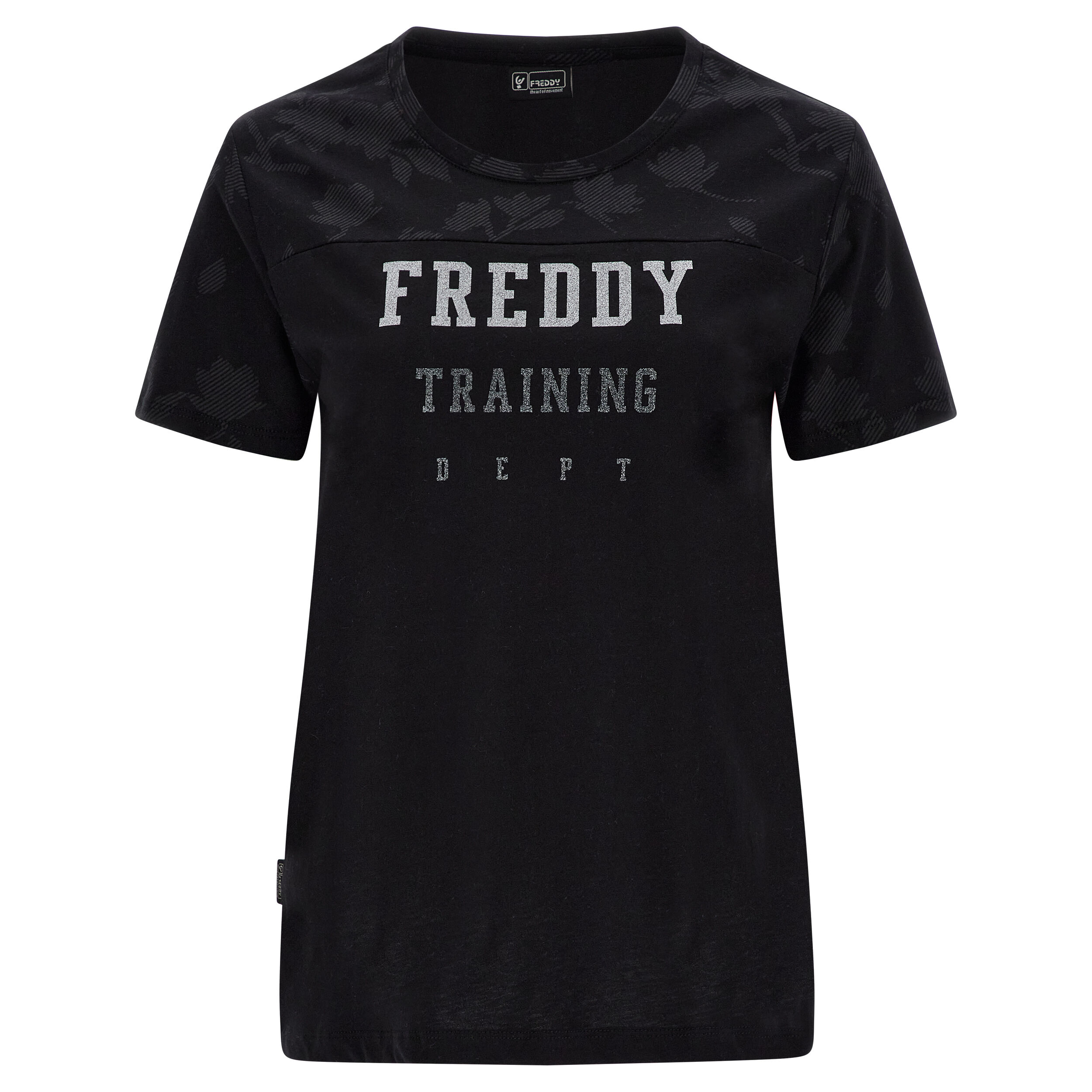 Freddy T-shirt comfort fit con maniche e spalle stampa floreale Black-Allover Flower Black Donna Small