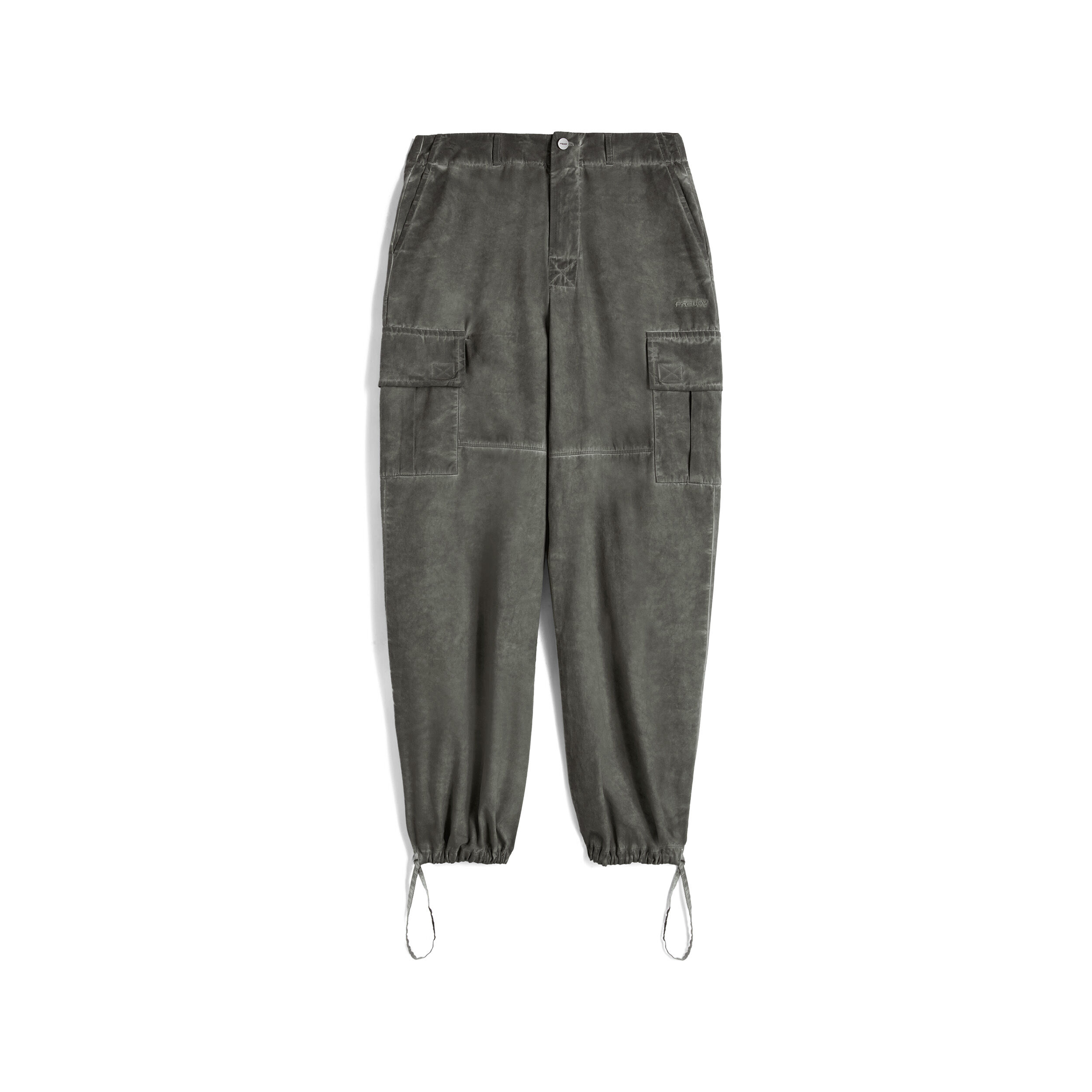 Freddy Pantaloni cargo in canvas tinto capo cold dyed Gray Asphalt Cold Died Donna Extra Small