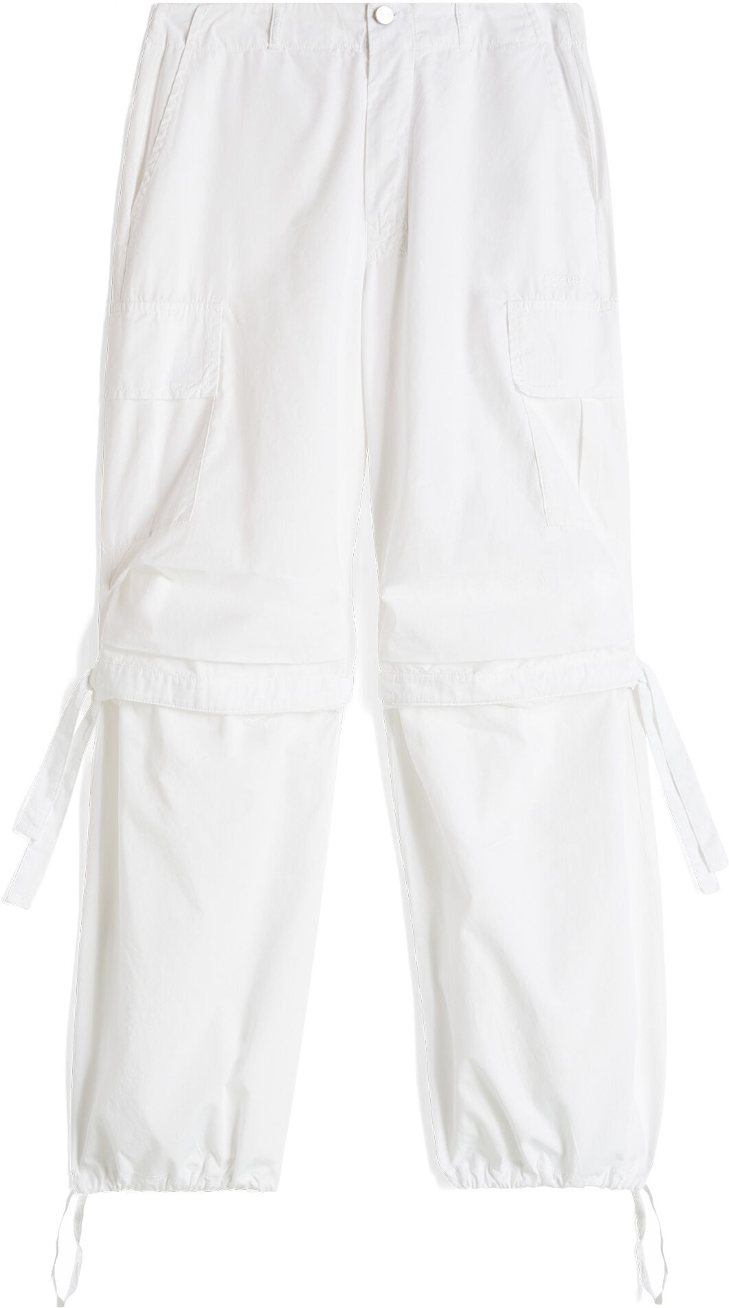 Freddy Pantaloni cargo da donna in tessuto popeline tinto capo Bianco Direct Dyed Donna Small