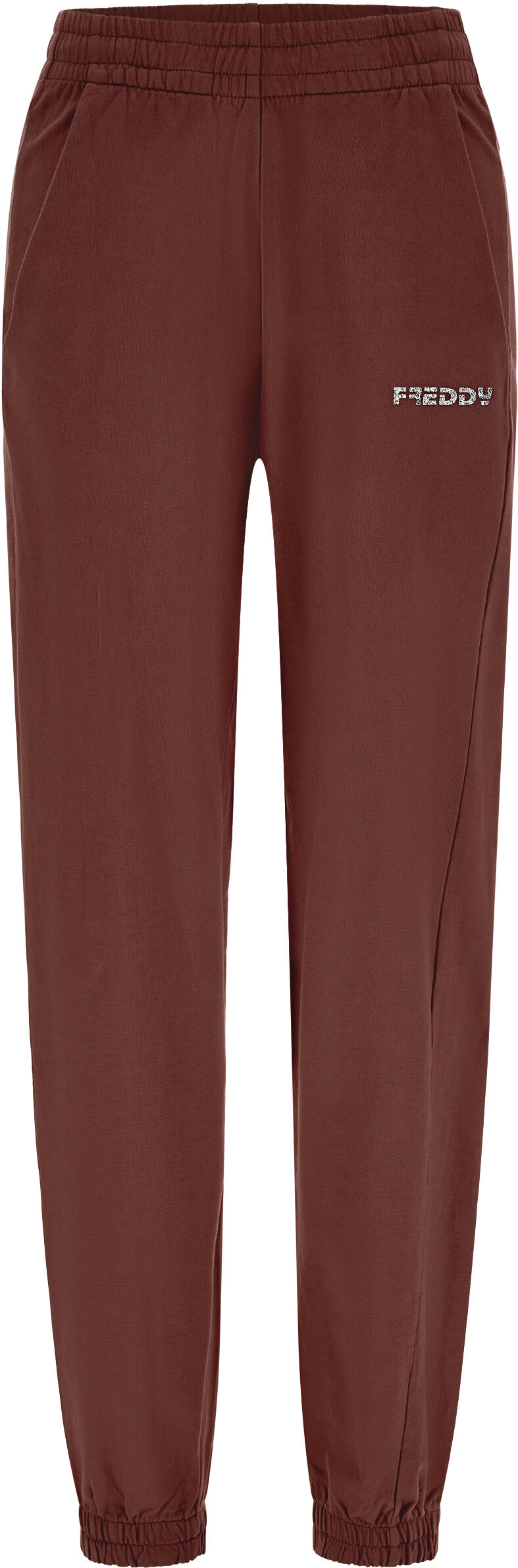 Freddy Pantaloni sportivi in french terry vita e fondo con elastico Chocolate Fondant Direct Dyed Donna Extra Small